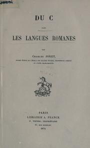 Cover of: Du c dans les langues romanes.
