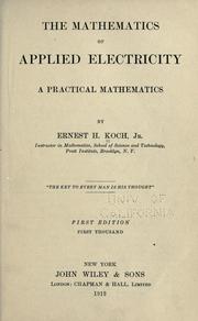 Cover of: The mathematics of applied electricity: a practical mathematics