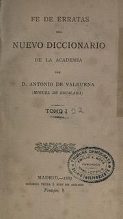 Cover of: Fe de erratas del nuevo Diccionario de la Academia. by Antonio de Valbuena