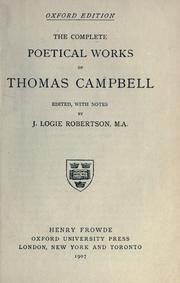 Cover of: The complete poetical works. by Thomas Campbell