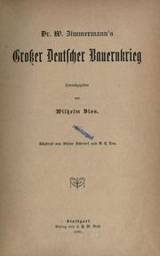 Cover of: Grosser deutscher Bauernkrieg, herausgegeben von Wilhelm Blos.: Illustrirt von Victori Schivert und O.E. Lau.
