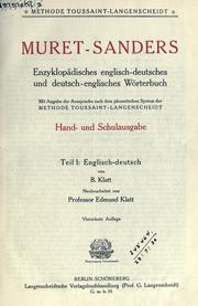 Cover of: Muret-Sanders Enzyklopädisches englisch-deutsches und deutsch-englisches Wörterbuch. by Eduard Muret
