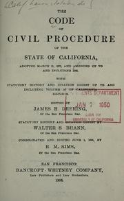 Cover of: The Code of civil procedure of the state of California by California.
