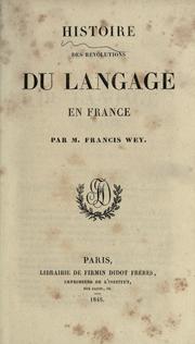 Cover of: Histoire des révolutions du langage en France