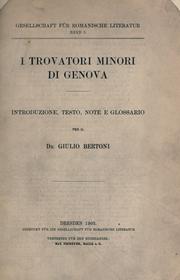 Cover of: I Trovatori minori di Genova