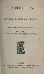 Cover of: Laocoon. by Gotthold Ephraim Lessing