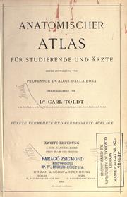 Cover of: Anatomischer Atlas für Studierende und Ärzte.: Unter Mitwirkung von Allois Dalla Rosa.