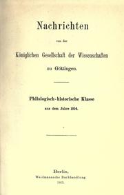Nachrichten by Akademie der Wissenschaften, Göttingen. Philologisch-Historische Klasse