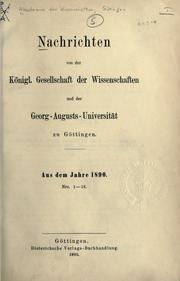 Cover of: Nachrichten von der K. Gesellschaft der Wissenschaften und der Georg-Augusts-Universität: aus dem Jahre 1877-1878