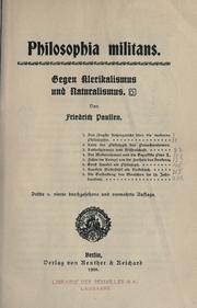 Cover of: Philosophia militans by Paulsen, Friedrich