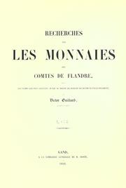 Cover of: Recherches sur les monnaies des comtes de Flandre.