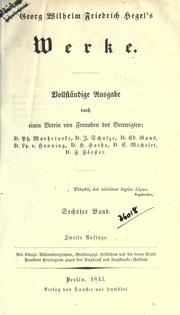 Cover of: Werke. by Georg Wilhelm Friedrich Hegel