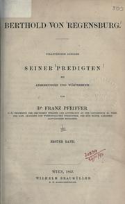 Cover of: Predigten by Berthold von Regensburg