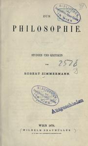Cover of: Studien und Kritiken zur Philosophie und Aesthetik.