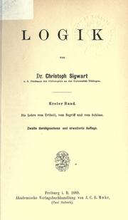 Cover of: Logik. by Christoph von Sigwart