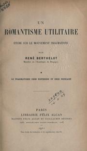 Cover of: romantisme utilitaire: étude sur le mouvement pragmatiste.