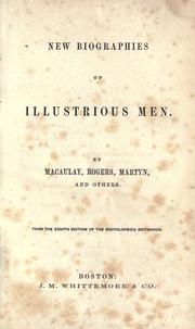 Cover of: New biographies of illustrious men.