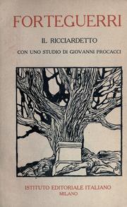 Cover of: Il Ricciardetto.: Con uno studio di Giovanni Procacci.
