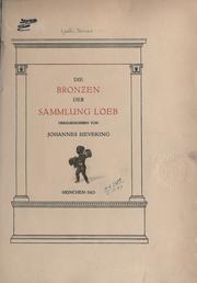 Cover of: Die Bronzen der Sammlung Loeb