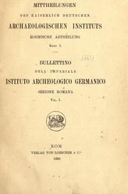 Cover of: Mitteilungen des Kaiserlich Deutschen Archaeologischen Instituts, Roemische Abtheilung = by 