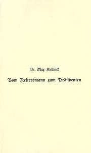 Cover of: Vom reitersmann zum präsidenten: ein lebensbild Theodor Roosevelts