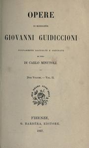 Cover of: Opere. by Giovanni Guidiccioni