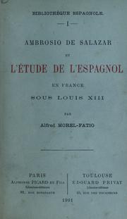 Cover of: Ambrosio de Salazar et l'étude de l'Espagnol en France sous Louis XIII.