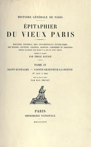 Cover of: Épitaphier du vieux Paris by Émile Raunié