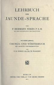 Cover of: Lehrbuch der Jaunde-Sprache by Hermann Nekes, Hermann Nekes