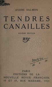 Cover of: Tendres canailles.