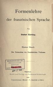 Cover of: Formenlehre der französischen Sprache. by Gustav Körting
