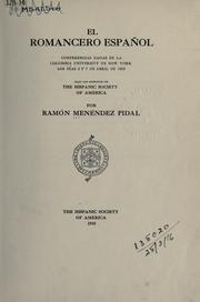 Cover of: El romancero español. by Ramón Menéndez Pidal