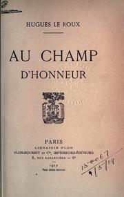 Cover of: Au champ d'honneur.