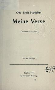 Cover of: Meine Verse: Gesammtausgabe.