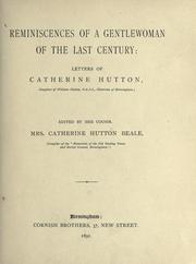 Cover of: Reminiscences of a gentlewoman of the last century: letters of Catherine Hutton ...