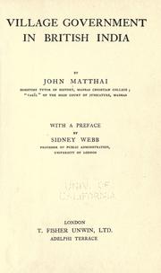 Cover of: Village government in British India by John Matthai