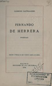 Cover of: Poesias. by Fernando de Herrera