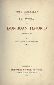 Cover of: La leyenda de don Juan Tenorio (fragmento)  Illus. de J.L. Pellicer. by José Zorrilla