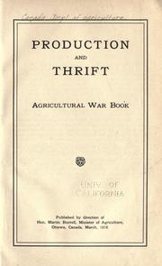 Cover of: Production and thrift.: Agricultural war book.