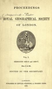 Cover of: Proceedings of the Royal Geographical Society. by 