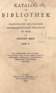 Cover of: Katalog der Bibliothek des Kaiserlich Deutschen Archaeologischen Instituts in Rom by Bibliothek des Deutschen Archäologischen Instituts in Rom.