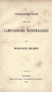 Cover of: Untersuchungen über die campanische Wandmalerei by Wolfgang Helbig