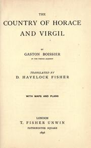 Cover of: The country of Horace and Virgil by Boissier, Gaston