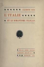 Cover of: Italie et le romantisme français.