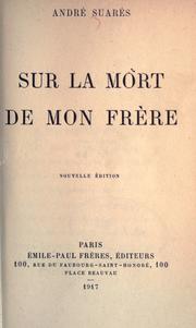 Cover of: Sur la mort de mon frère.