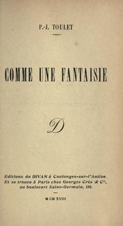 Cover of: Comme une fantaisie.