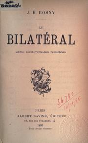 Cover of: bilatéral: moeurs révolutionnaires parisienne.
