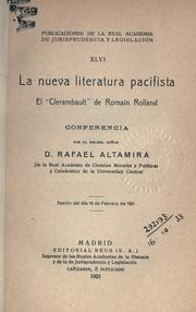 Cover of: La nueva literatura pacifista by Rafael Altamira
