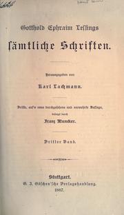 Cover of: Sämtliche Schriften. by Gotthold Ephraim Lessing
