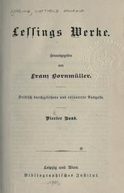 Werke by Gotthold Ephraim Lessing